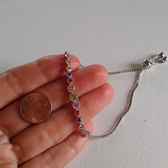 Mulit- color Crystal/Rhodium/Drawstring/BRACELET - Picture 5 of 7